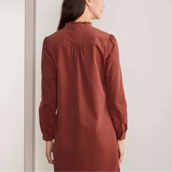 Boden Cordelia Corduroy Red Brown Dress - Picture 2 of 7
